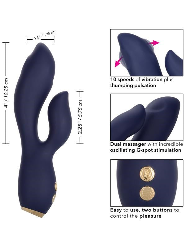 California Exotics Chic Blossom Thumping Rabbit Vibrator USB - Rabbit Vibrators
