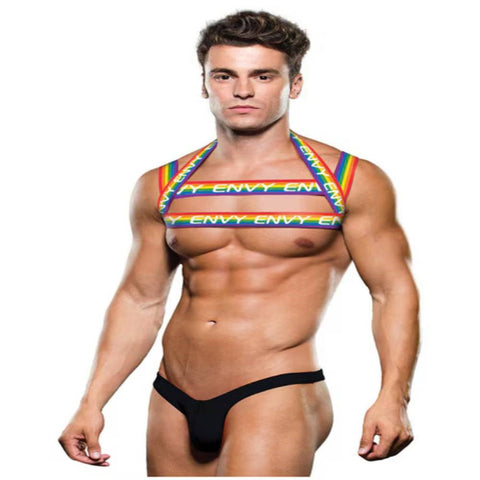 Envy Menswear Rainbow Mens Chest Harness Bold Pride Fashion - Cuffs and Restraints