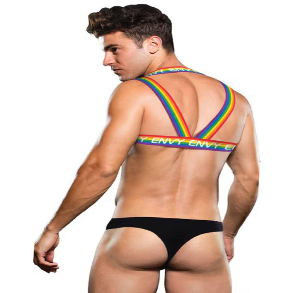 Envy Menswear Rainbow Mens Chest Harness Bold Pride Fashion - Cuffs and Restraints