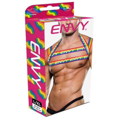Envy Menswear Rainbow Mens Chest Harness Bold Pride Fashion - Cuffs and Restraints