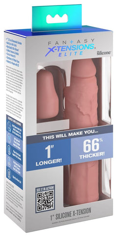 Pipedream Products Fantasy Xtensions Elite 7 Inch Sleeve with 1 Inch Plug - Penis Sleeves and Extenders