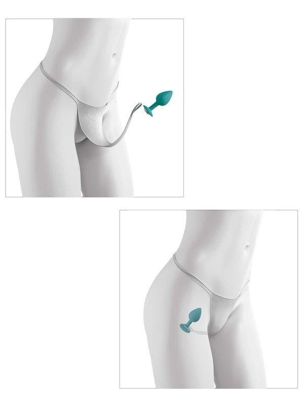 Pipedream Products Hookup Crotchless Secret Gem Panties with Vibrating Gem - - G-Strings, Panties and Shorts
