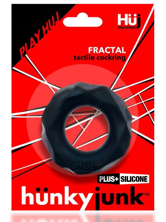 Hunkyjunk Fractal Tactile Cock Ring Tar Ice Textured Performance Enhancement - - Cock Rings
