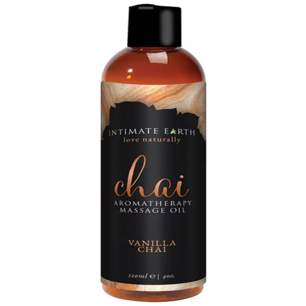 Intimate Earth Chai Aromatherapy Massage Oil with Nourishing Almond Oil Base - - Massage Oils and Lubricants