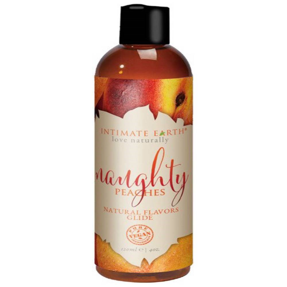 Intimate Earth Naughty Peaches Natural Flavors Water Based Glide Peach Flavor - - Water Based Lubes