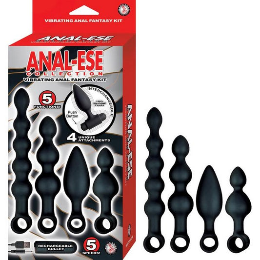 ANAL-ESE 4 Piece Vibrating Anal Fantasy Kit - - Butt Plugs