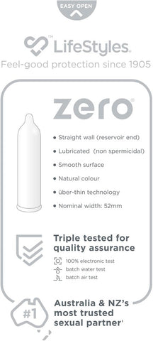 Ansell LifeStyles ZERO Condoms 40s Ultra Thin Protection - Condoms