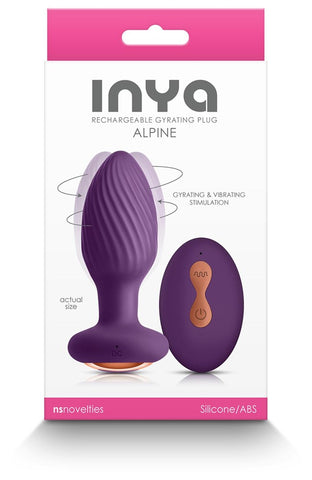 NS Novelties INYA Alpine Rechargeable Gyrating Butt Plug Purple Remote Control - Butt Plugs