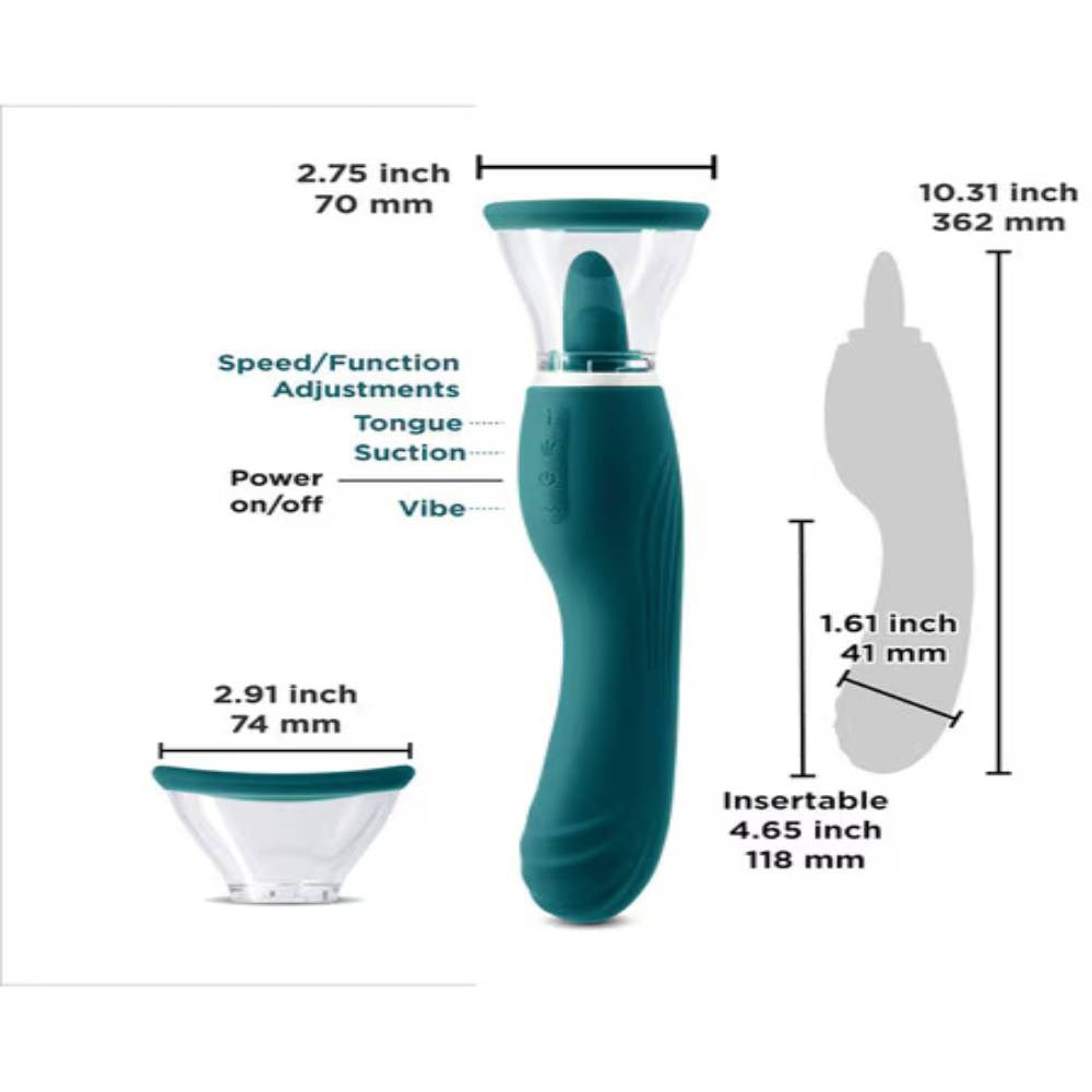 NS Novelties INYA Triple Delight Clitoral Vibrator with Tongue and Suction - - Clit Ticklers and Pulsators