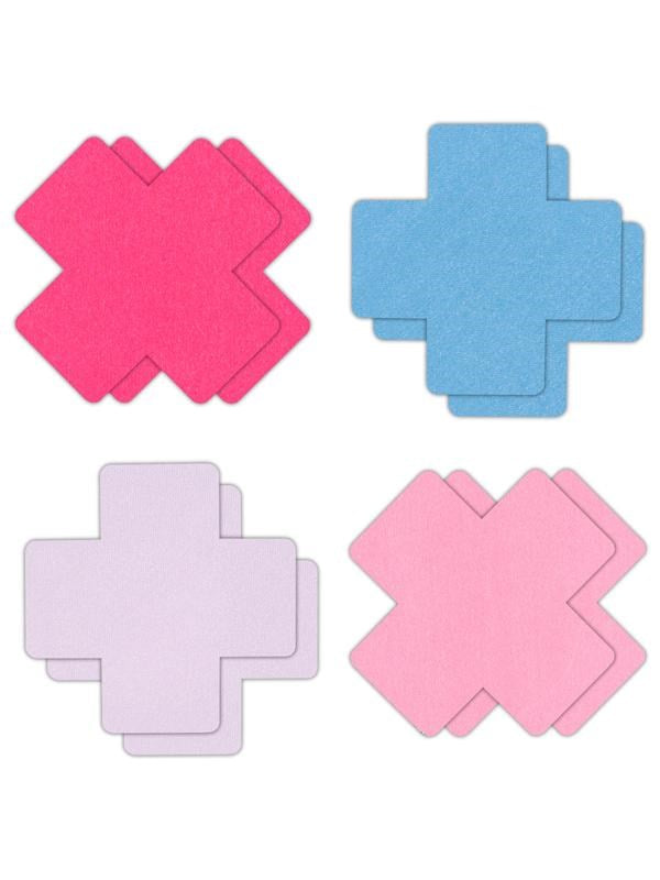 NS Novelties Pretty Pasties Cross II Assorted Nipple Cover 4 Pairs Cross Design - - Breast and Nipple Toys