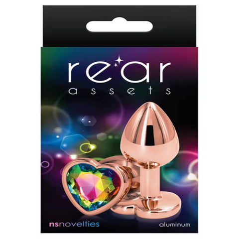 NS Novelties Rear Assets Rose Gold Heart Small Anal Plug Rose Gold Chrome - Butt Plugs
