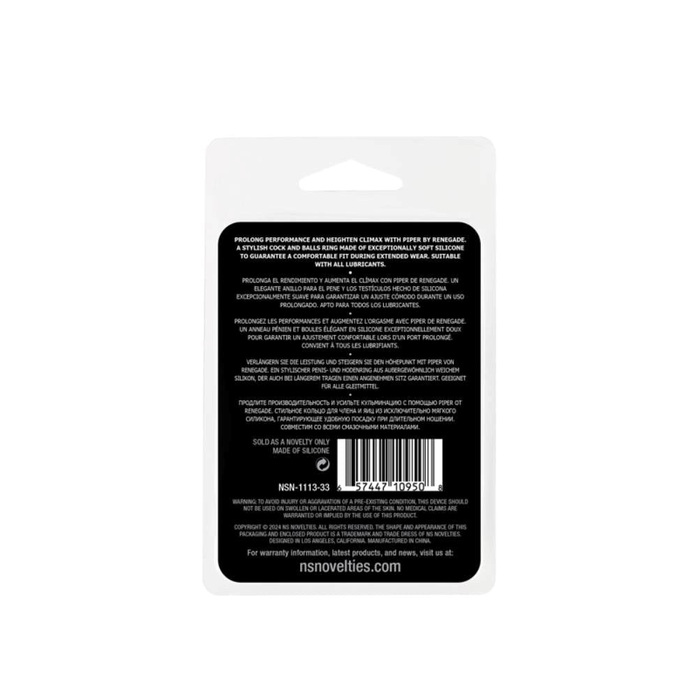 NS Novelties Renegade Piper Cock and Ball Tube Premium Silicone Ring - - Ball and Cock Toys