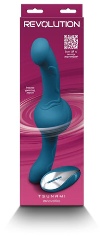 NS Novelties Revolution Tsunami G and P Spot Massager Teal Rotating Vibrator - Double Ender