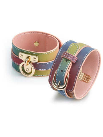 NS Novelties Spectra Bondage Ankle Cuff Rainbow Adjustable Restraint - Collars and Leads