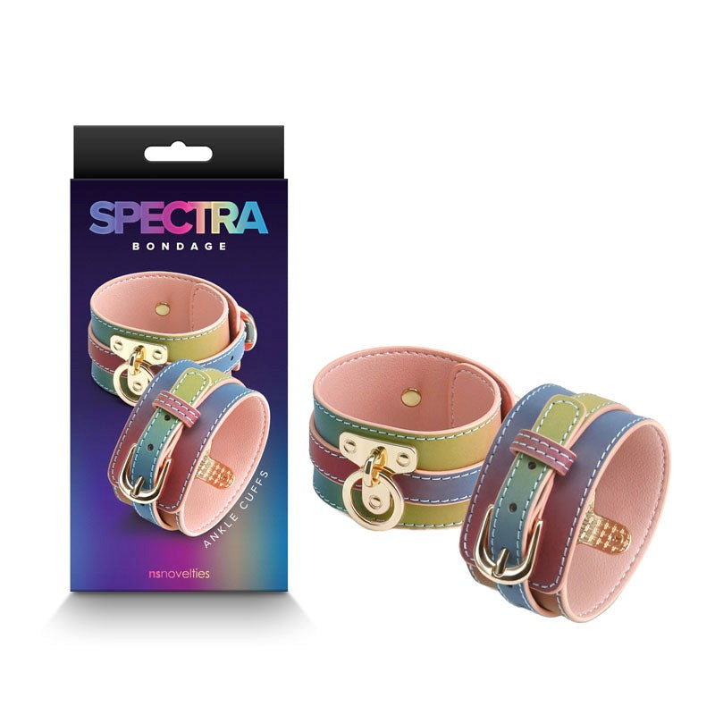 NS Novelties Spectra Bondage Ankle Cuff Rainbow Adjustable Restraint - - Collars and Leads