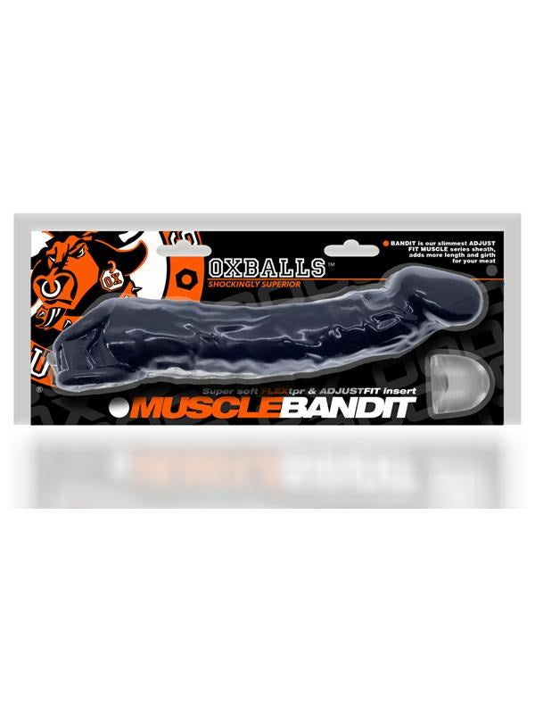 Oxballs Muscle Bandit Slimmest Muscle Cocksheath Black with Suction Effect - Penis Sleeves and Extenders