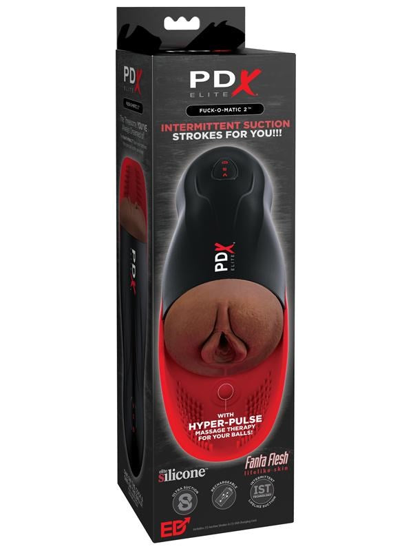 Pipedream Products PDX Fuck O Matic 2 With Pulsation Male Masturbator Brown - - Masturbators and Strokers