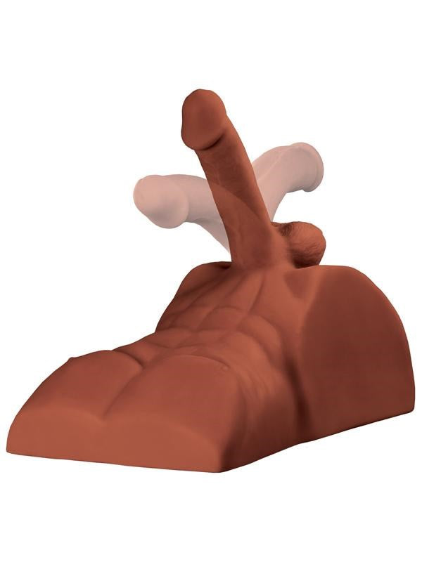 Pipedream Products PDX Plus Perfect Ride Dildo And Male Masturbator Brown - - Masturbators and Strokers