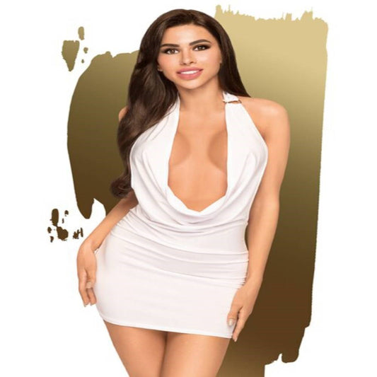 Penthouse Heart Rob Mini Dress Deep Cowl Neck Open Back with Thong L/XL Seductive - - Babydolls and Chemises