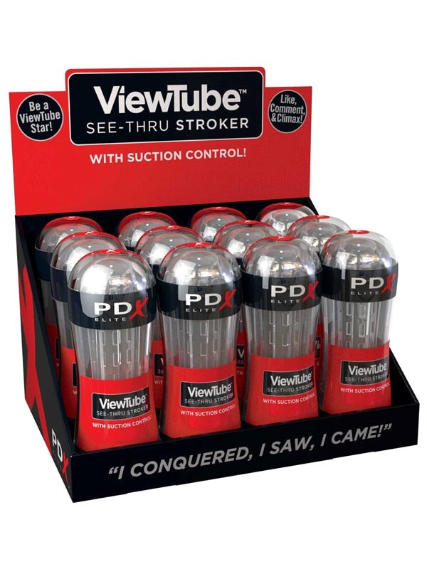 Pipedream Products PDX Elite ViewTube See Thru Male Stroker Display 12 Count - - Masturbators and Strokers