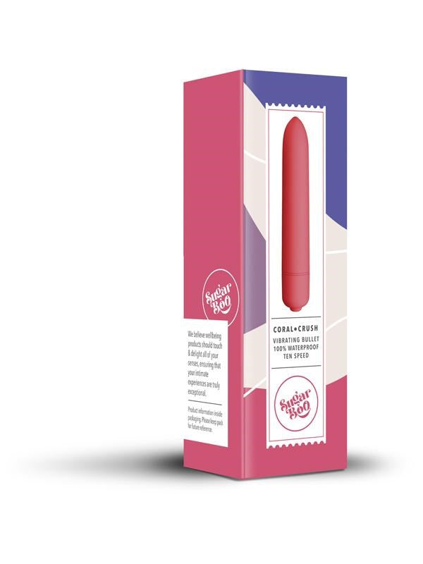 Rocks Off SugarBoo Coral Crush Bullet Vibrator 10 Speeds Waterproof - - Bullet Vibrators