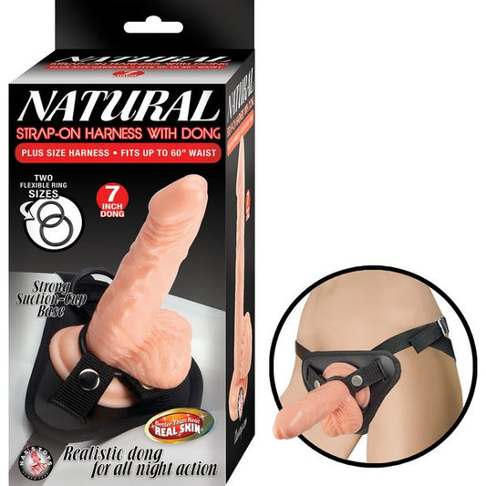 NATURAL Strap-On Harness With 7 Inch Dong - - Strap On Sextoys