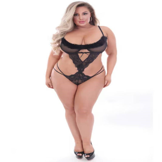 Seven til Midnight Playsuits and Teddies Queen Plus Size Lace Teddy - - Teddies and Bodysuits