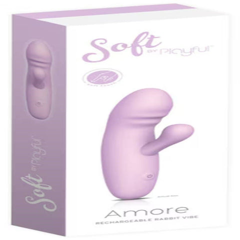 Evolved Soft by Playful Amore Rechargeable Rabbit Vibrator Dual Motor - Rabbit Vibrators