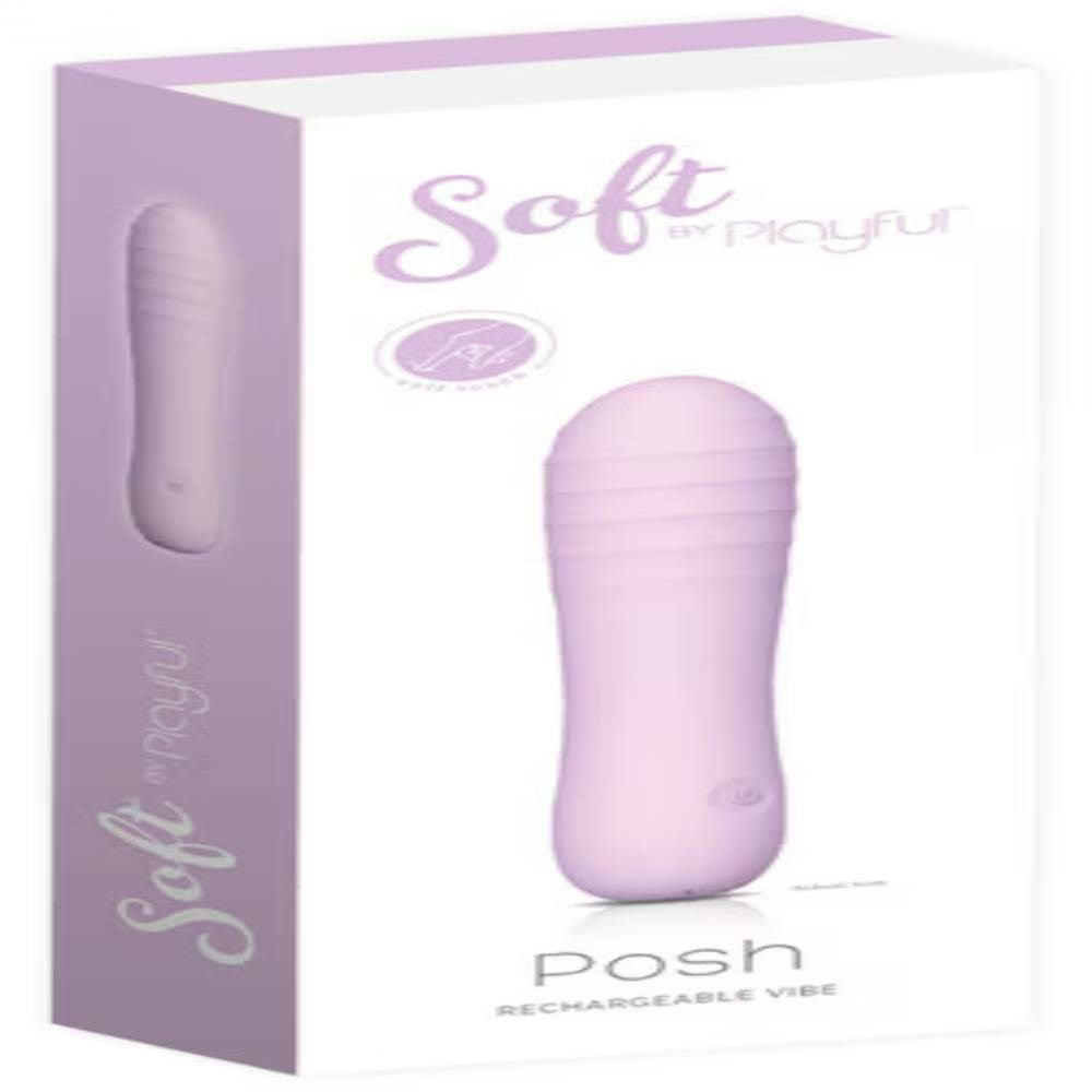 Evolved Soft by Playful Posh Rechargeable Squishy Ribbed Vibrator Flexibility - - Personal Massagers