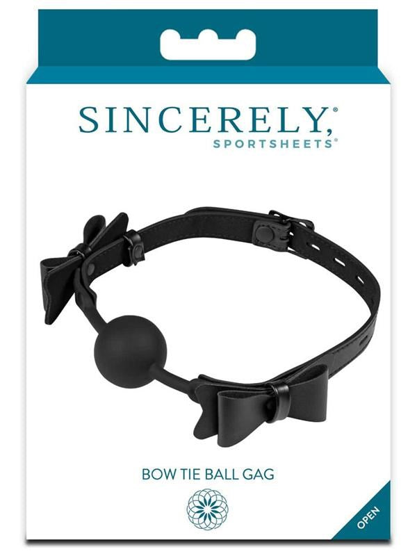 Sportsheets Sincerely Bow Tie Ball Gag BDSM Accessory with Adjustable Strap - Bondage Gags and Bits