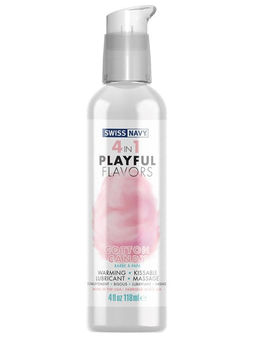 Swiss Navy Playful 4 in 1 Cotton Candy Flavoured Lubricant 118ml Warming Edible - Lubricants and Lotions