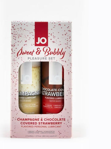 System Jo Sweet and Bubbly Champagne 60ml & Chocolate 60ml Flavored Lubricant Set - Lubricants and Lotions