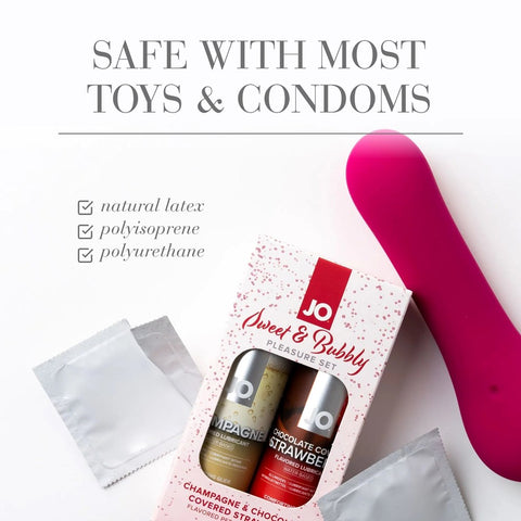 System Jo Sweet and Bubbly Champagne 60ml & Chocolate 60ml Flavored Lubricant Set - Lubricants and Lotions