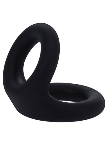 Tantus Uplift Silicone Cock Ring Onyx Dual Ring Penis Enhancement - Cock Rings