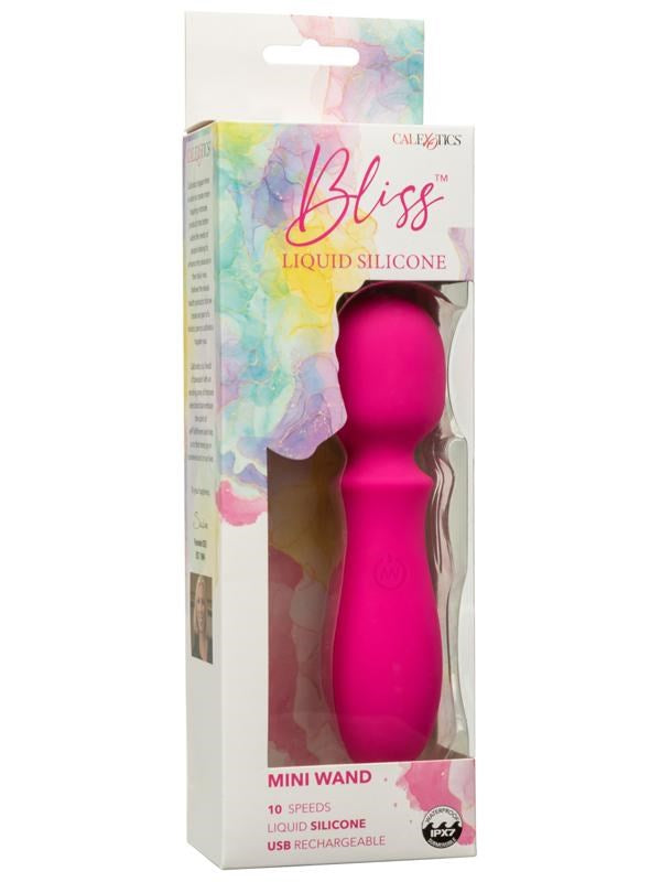 California Exotics Bliss Liquid Silicone Rechargeable Mini Wand with Flexible Head - - Body Wands