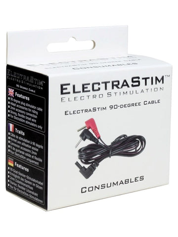 Electrastim Replacement Cable with 90 Degree Plugs Professional Grade - Vibrator Accessories