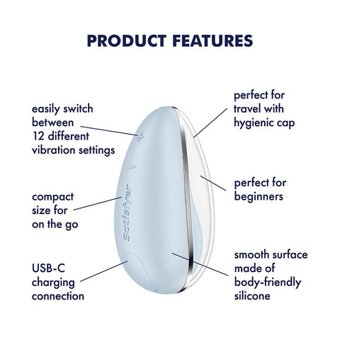 Satisfyer Drop To Go USB Rechargeable Clitoral Stimulator Waterproof - Clit Ticklers and Pulsators