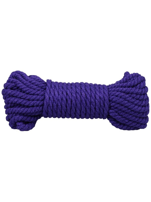 Doc Johnson Kink Merci Bind and Tie 6mm Bondage Rope 30 Feet Violet Hemp Rope - - Cuffs and Restraints