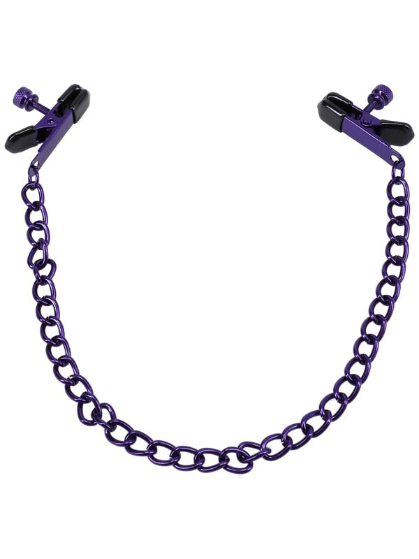 Doc Johnson Kink Merci The Clover Nipple Clamps Purple Adjustable Intensity - - Nipple and Clit Clamps