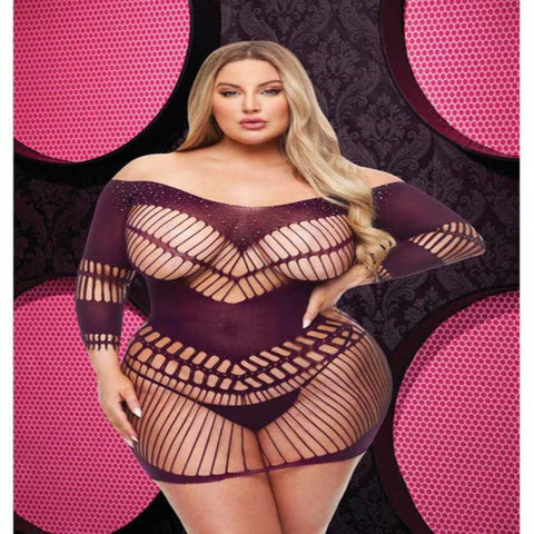 Xgen Products Lapdance Lingerie Bling Bling Sexy Halter Dress Purple Lingerie - Teddies and Bodysuits