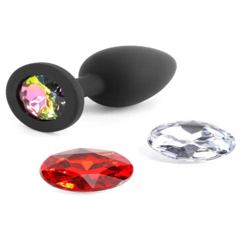 NS Novelties Glams Xchange Round Shape Anal Plug with Interchangeable Gems - Butt Plugs