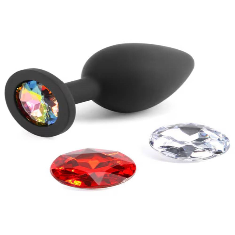 NS Novelties Glams Xchange Round Shape Anal Plug with Interchangeable Gems - - Butt Plugs