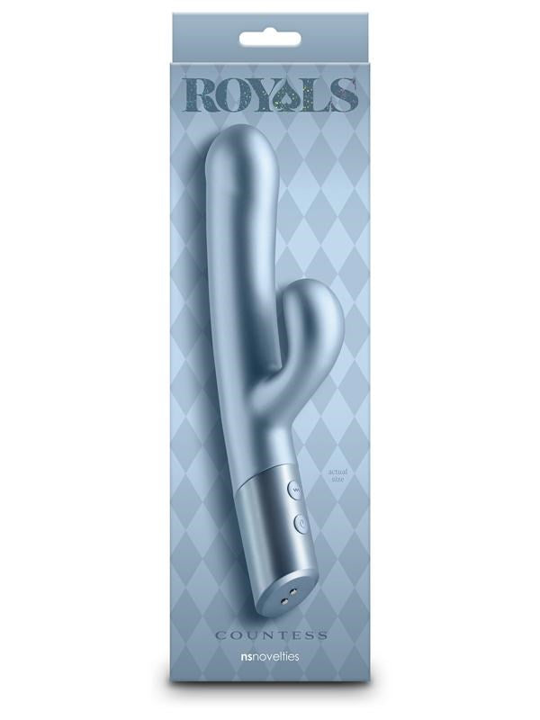 NS Novelties Royals Countess Rechargeable Rabbit Vibrator Metallic Seafoam - - Rabbit Vibrators