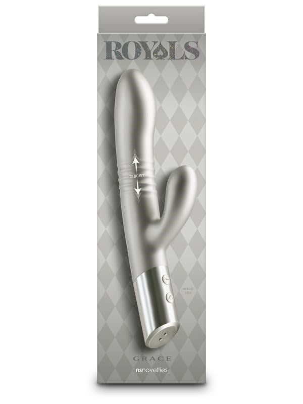 NS Novelties Royals Grace Rechargeable Rabbit Vibrator Metallic Champagne - - Rabbit Vibrators