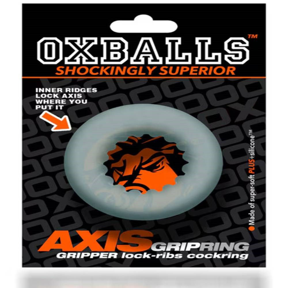 Oxballs Axis Rib Griphold Mens Stretchy Cock Ring with Inner Ribs - - Stretchy Cock Rings