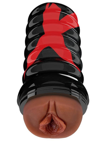 Pipedream Products PDX Elite Air Tight Mens Pussy Stroker Brown Suction Control - Masturbators and Strokers