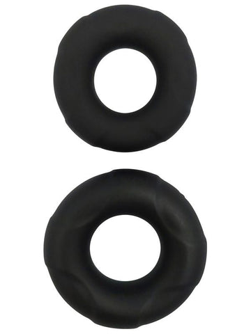 Evolved Playful Nero Liquid Silicone 2 Pack Cock Rings Super Stretch - Silicone Cock Rings
