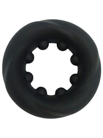 Evolved Playful Nero Liquid Silicone Nubbed Cock Ring for Enhanced Erection - Silicone Cock Rings