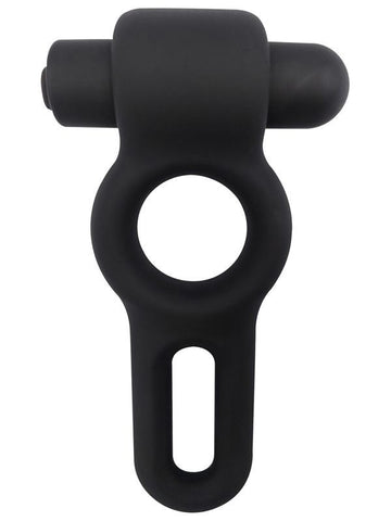 Evolved Playful Nero Liquid Silicone Vibe Dual Cock Ring with 10 Speeds - Silicone Cock Rings