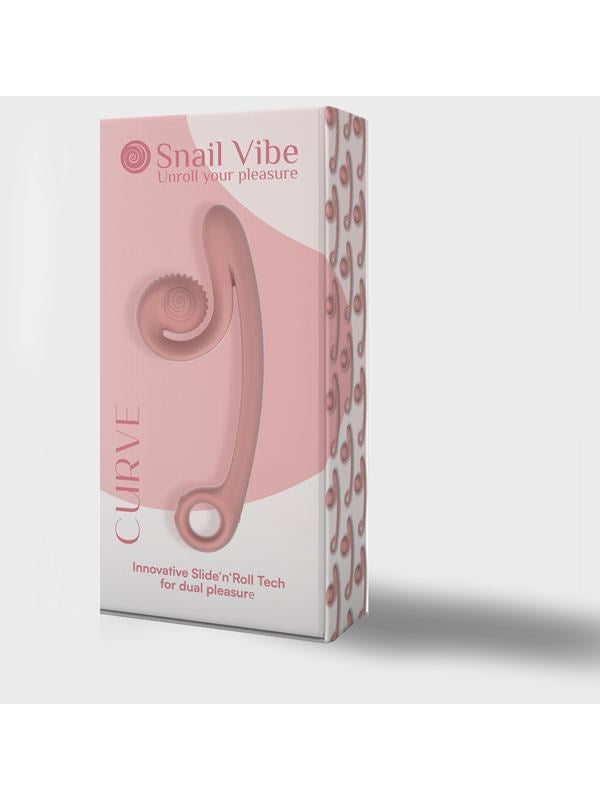 Svibe Snail Vibe Curve Rechargeable Dual Vibrator Peachy Pink 600 Combinations - - Rabbit Vibrators